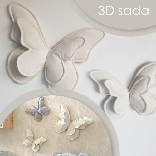 3D dekoračné motýle na stenu (sada 2 ks) - VELVET
