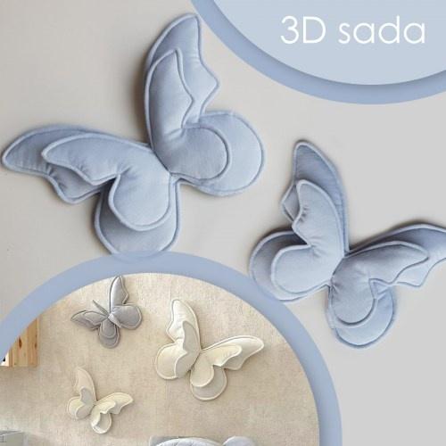 3D dekoračné motýle na stenu (sada 2 ks) - VELVET