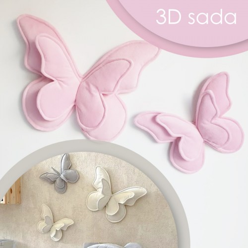 3D dekoračné motýle na stenu (sada 2 ks) - VELVET