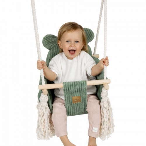 Detská hojdačka Bear Swing s pásom - Corduroy Estetic