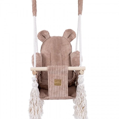 Detská hojdačka Bear Swing s pásom - Corduroy Estetic
