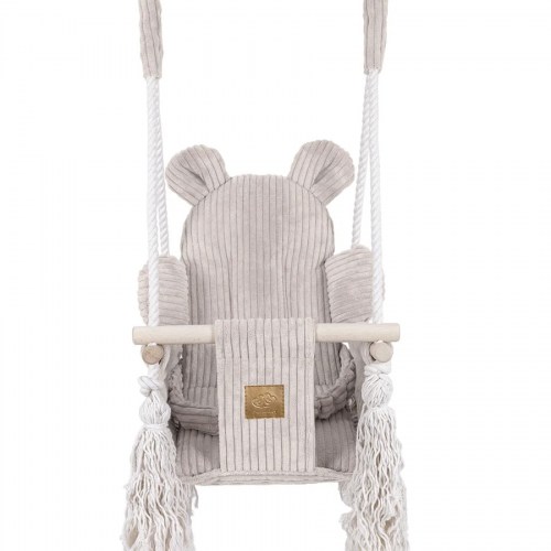 Detská hojdačka Bear Swing s pásom - Corduroy Estetic