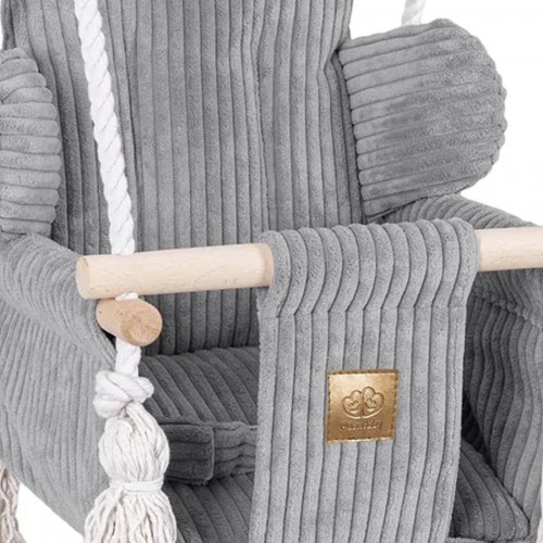 Detská hojdačka Bear Swing s pásom - Corduroy Estetic