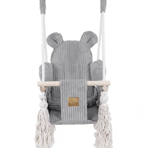 Detská hojdačka Bear Swing s pásom - Corduroy Estetic