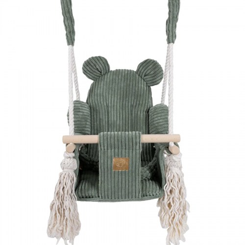 Detská hojdačka Bear Swing s pásom - Corduroy Estetic