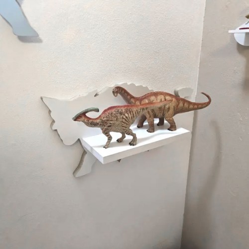 Drevená detská polička na stenu DINO 