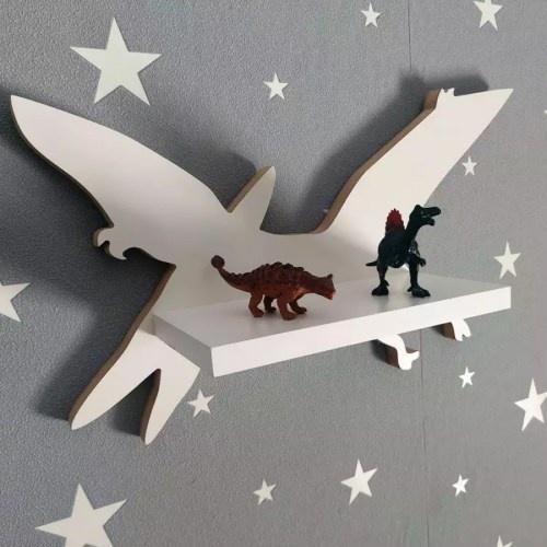 Drevená detská polička na stenu DINO Pterodaktyl