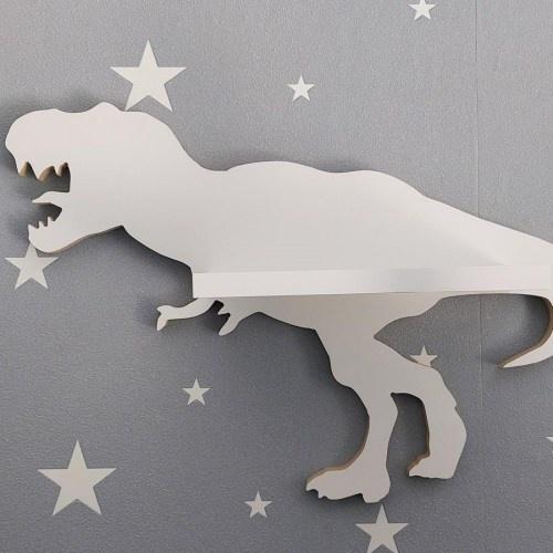 Drevená detská polička na stenu DINO - model Tyranosaurus