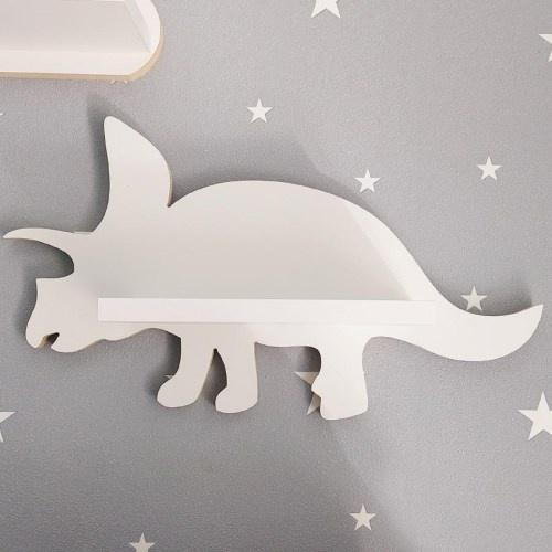 Drevená detská polička na stenu DINO - model Triceratops
