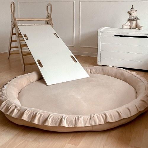 Detské hniezdo okrúhle s volánom / podložka na hranie 120 cm