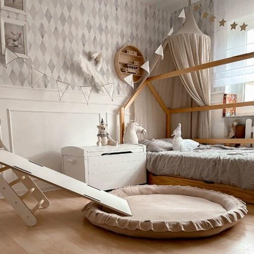 Detské hniezdo okrúhle s volánom / podložka na hranie 120 cm