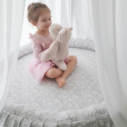 Detské hniezdo okrúhle s volánom / podložka na hranie 120 cm