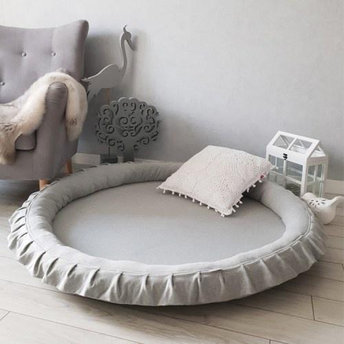 Detské hniezdo okrúhle s volánom / podložka na hranie 120 cm