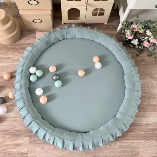 Detské hniezdo okrúhle s volánom / podložka na hranie 120 cm