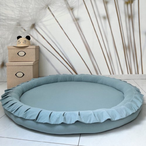 Detské hniezdo okrúhle s volánom / podložka na hranie 120 cm