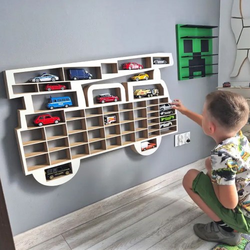 Veľký organizér na malé autíčka / angličáky - model POŽIARNA STRÁŽ XXL