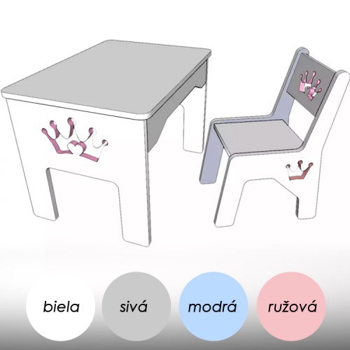 SET stolík a stolička pre deti s nápadným výrezom