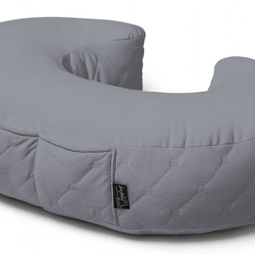 Flexibilný a tvarovaný vankúš na kojenie VELVET s vreckami / pohodlné dojčenie