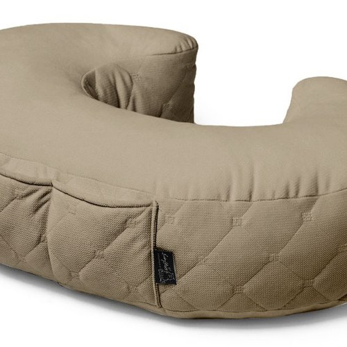 Flexibilný a tvarovaný vankúš na kojenie VELVET s vreckami / pohodlné dojčenie