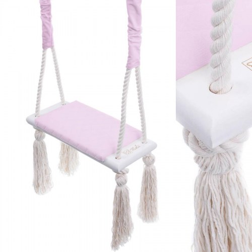 VELVET štýlová drevená hojdačka so strapcami