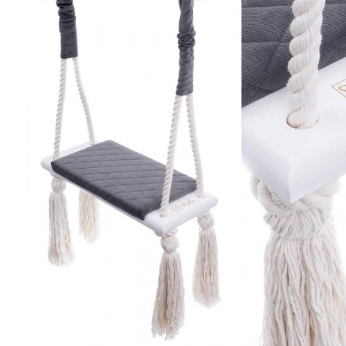 VELVET štýlová drevená hojdačka so strapcami