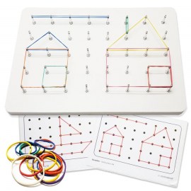 Geoboard - náučná hra / drevená doska s gumičkami 35cm - GEOPLÁN