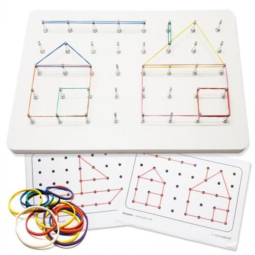 Geoboard - náučná hra / drevená doska s gumičkami 35cm - GEOPLÁN