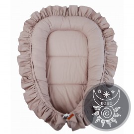Detské BOHO hniezdo pre bábätko s volánom - bavlnené hniezdo