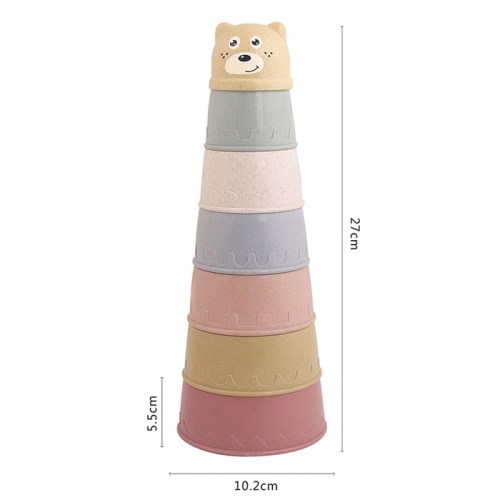 Pastelové stohovacie kelímky / skladacia veža / hračka pre deti