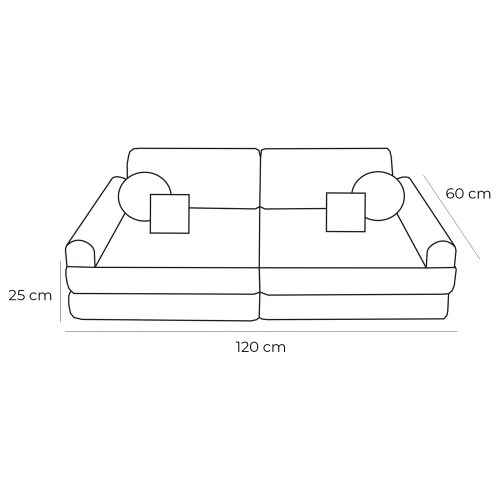 Variabilná pohovka / bunker - SOFA PLUS Corduroy Estetic - 120 cm