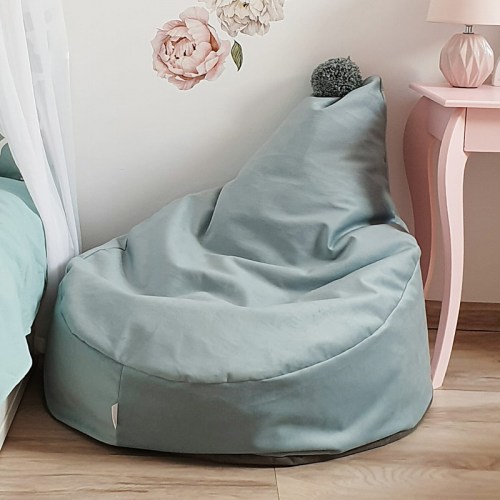 Sedací vak / puf s ozdobným brmbolcom kolekcia VELVET-