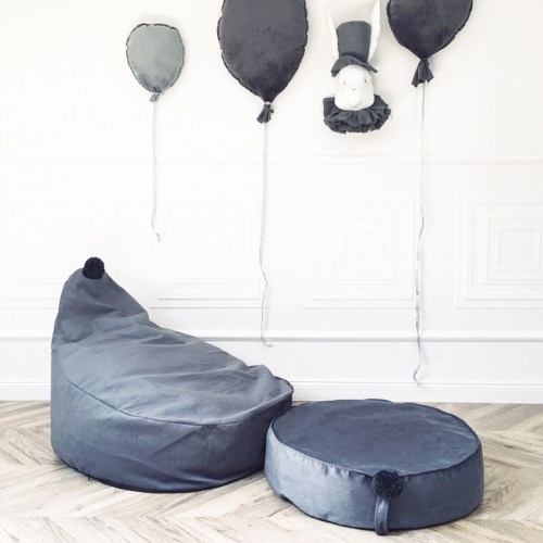 Sedací vak / puf s ozdobným brmbolcom kolekcia VELVET