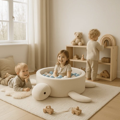 LIMITOVANÁ EDÍCIA - barančekový bazén TURTLE s loptičkami, model Boucle do interiéru.