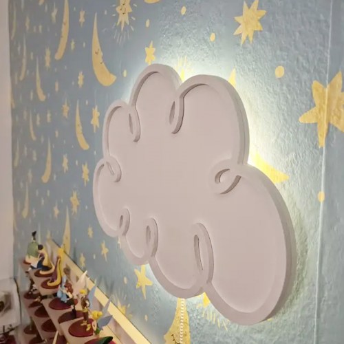 Detské LED svetielko do izby / lampička na stenu - obláčik 3D