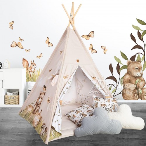 Típí stan pre deti EXCLUSIVE set do detskej izby - HAPPY BEAR / medveď