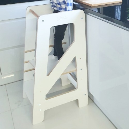 Rastúca učiaca veža - Kitchen Helper - biela (Montessori pomocník v kuchyni pre deti)