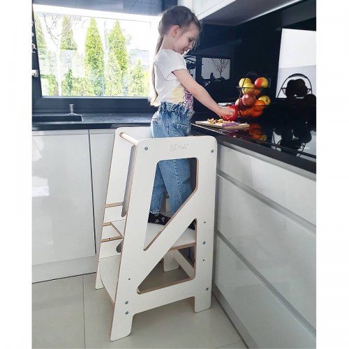 Rastúca učiaca veža - Kitchen Helper - biela (Montessori pomocník v kuchyni pre deti)