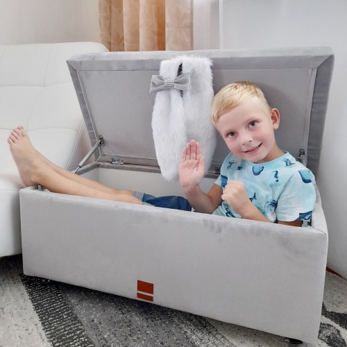 LUXURY detský úložný box / taburetka na sedenie s uškami