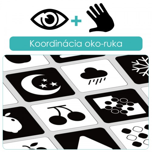 SADA 16 kontrastných čiernobielych kartičiek pre bábätká