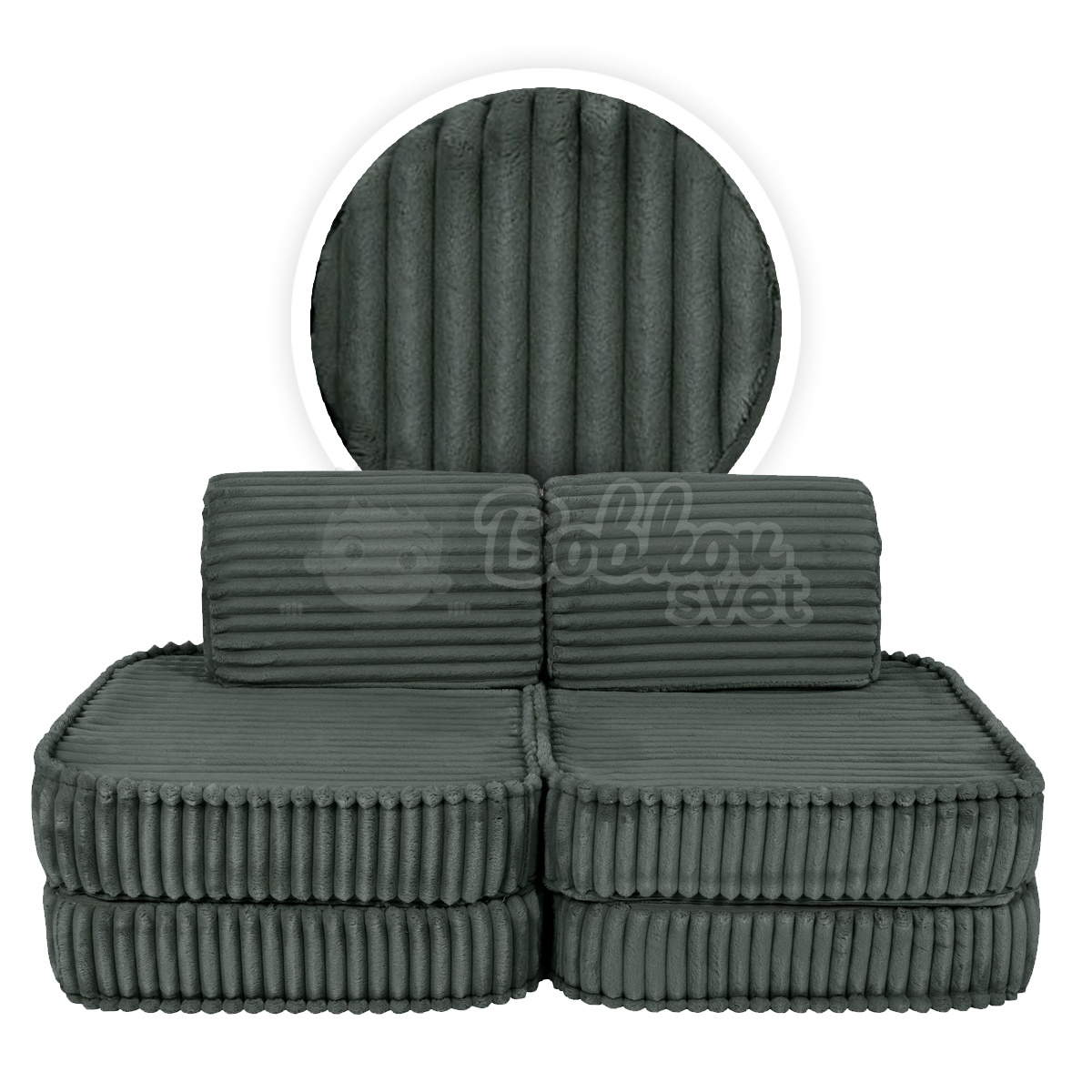 Variabilná pohovka SOFA BASIC CHURROS hard - Forest GREEN 120 cm