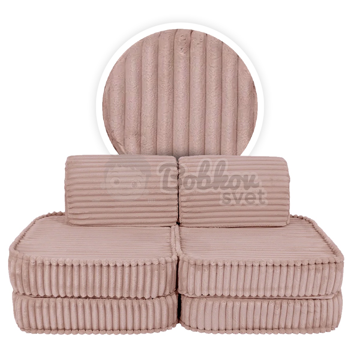 Variabilná pohovka SOFA BASIC CHURROS hard - Ruby PINK 120 cm