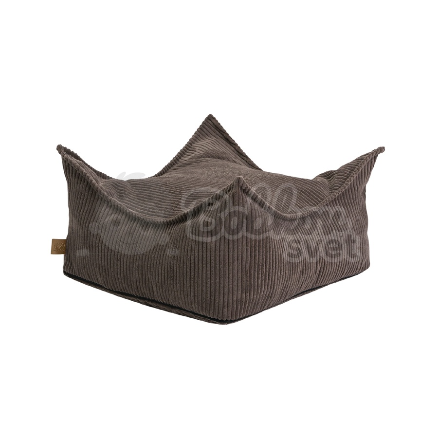 Sedací vak (taburet/puf) pre deti - menčester / Corduroy Estetic Square - BROWN