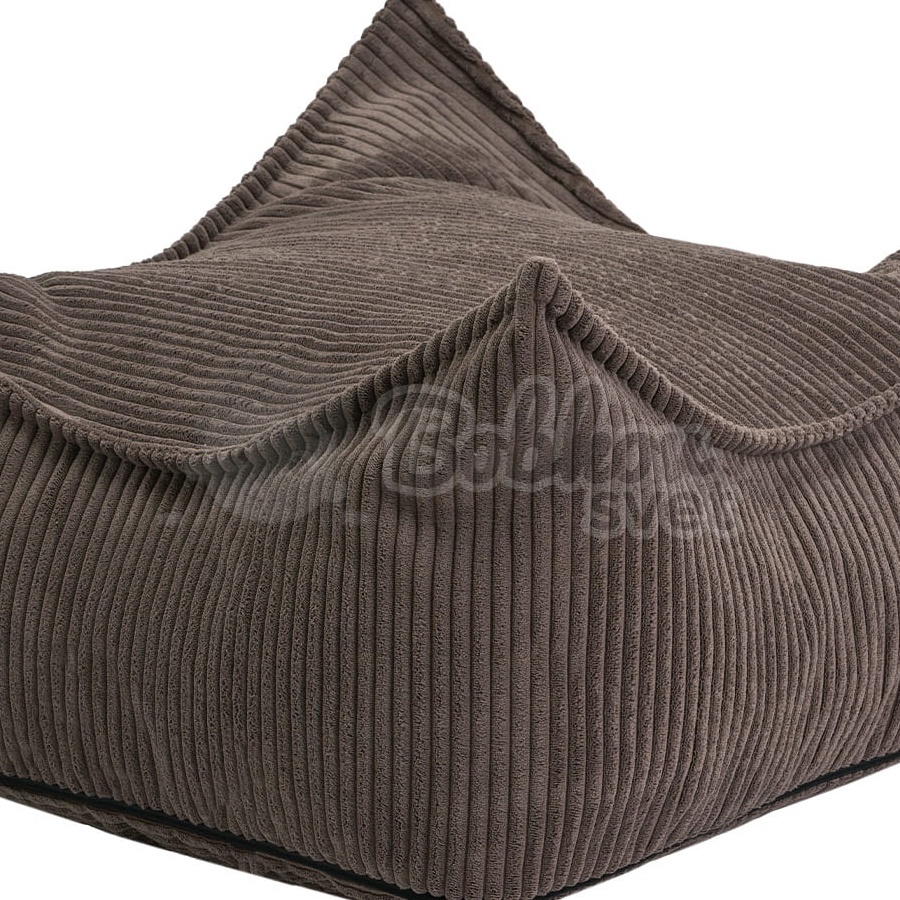 Sedací vak (taburet/puf) pre deti - menčester / Corduroy Estetic Square - BROWN