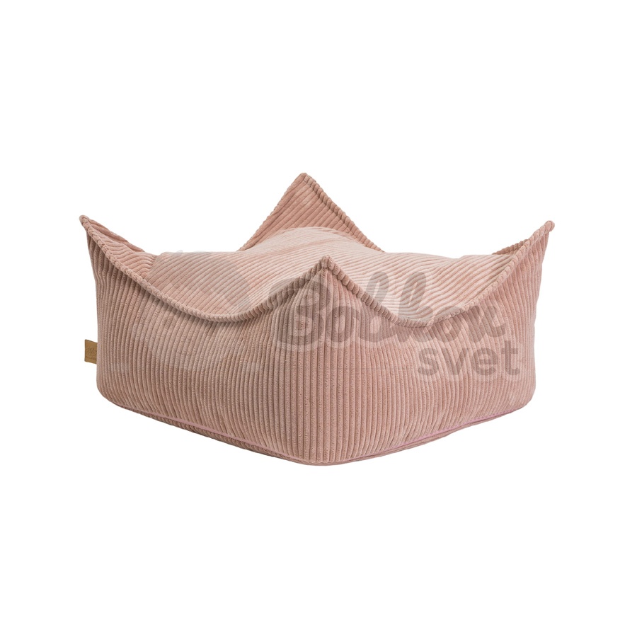 Sedací vak (taburet/puf) pre deti - menčester / Corduroy Estetic Square - PINK