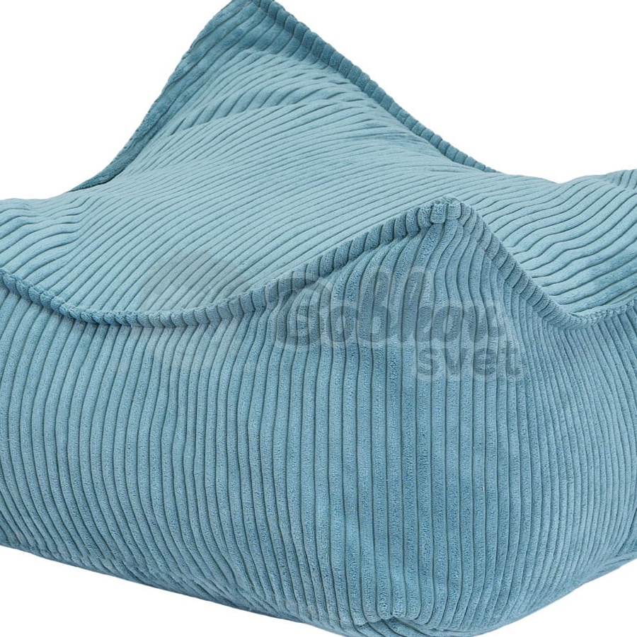 Sedací vak (taburet/puf) pre deti - menčester / Corduroy Estetic Square - TYRKYS