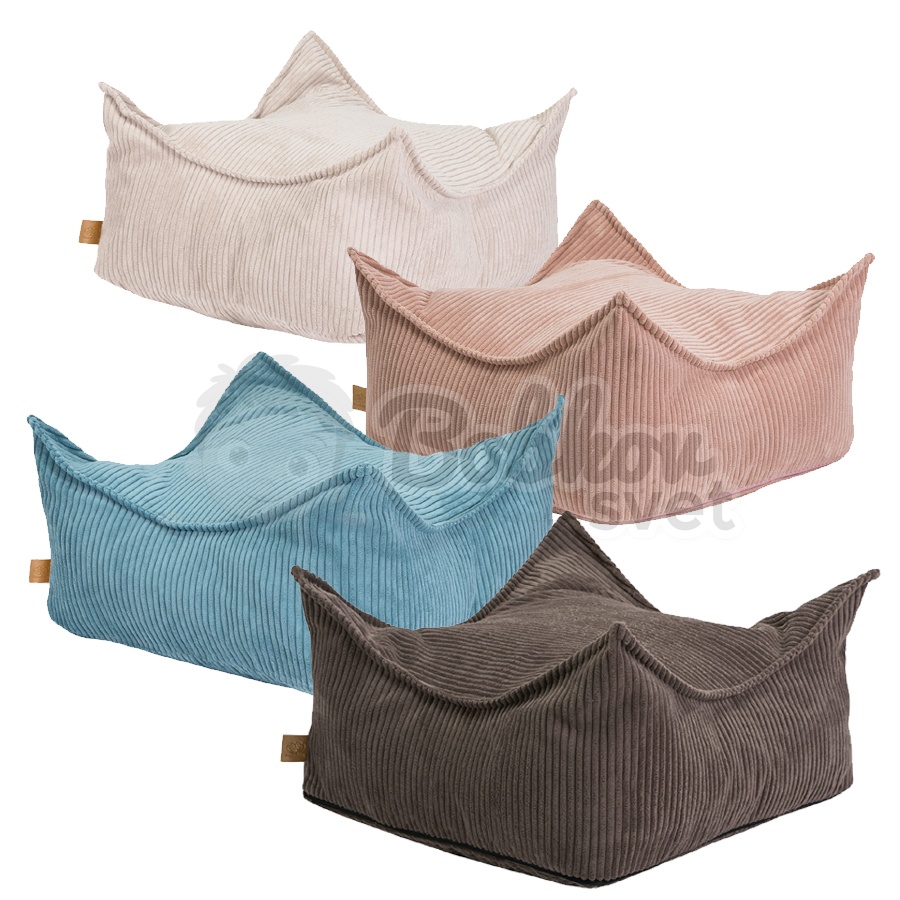 Sedací vak (taburet/puf) pre deti - menčester / Corduroy Estetic Square - PINK