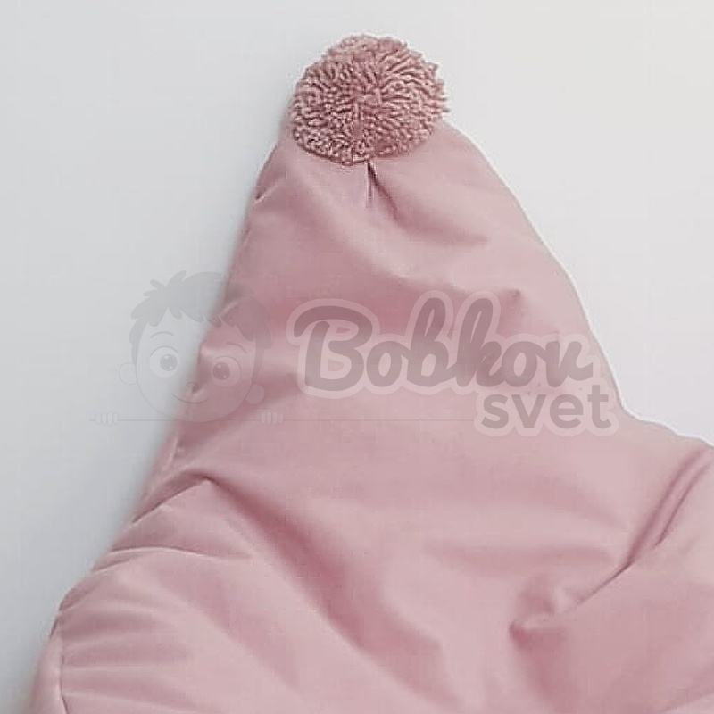 Sedací vak / puf s ozdobným brmbolcom kolekcia VELVET - ružový