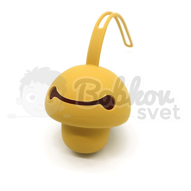 Silikónové púzdro / obal na cumlík HRÍB - horčicový