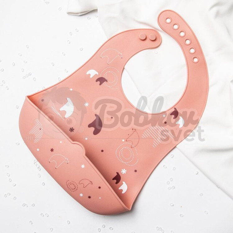 Silikónový podbradník s vreckom EXTRA SOFT - polar PINK