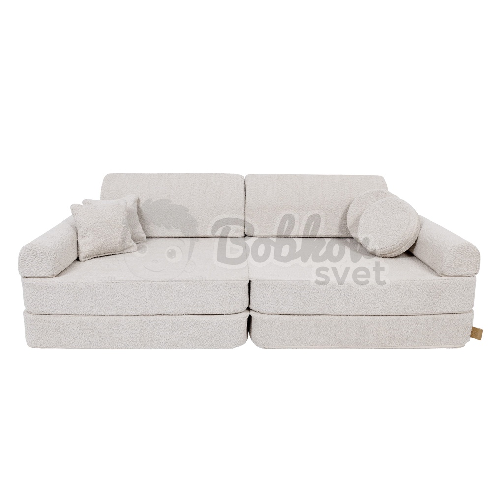 Veľký skladací bunker - SOFA premium BOUCLE - ECRU 160 cm